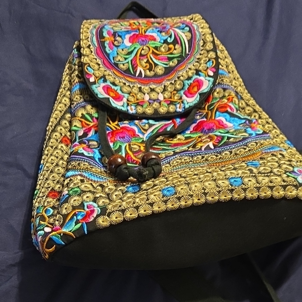 Embroidered Multicolor Backpack